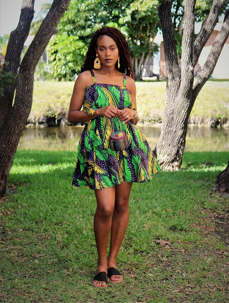 Africa Print-Banke Multi layer dress