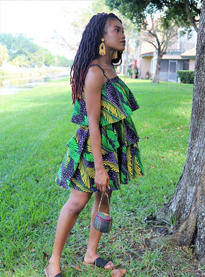 Africa Print-Banke Multi layer dress