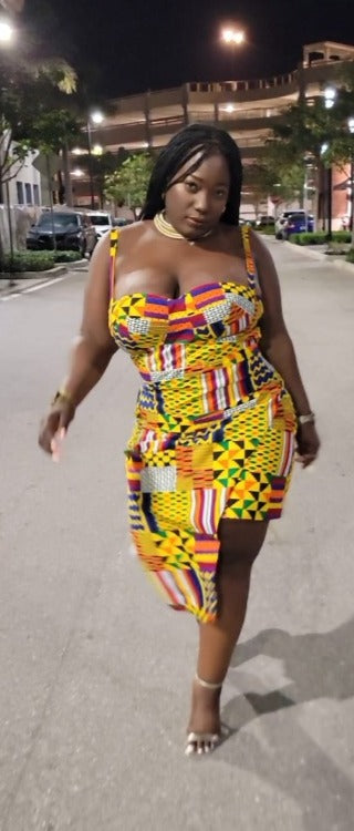 If kente Mini-Midi dress Chic In Prints If kente Mini-Midi dress Chic In Prints
