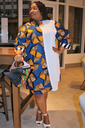 African Print-Half & Half Sheena Dress